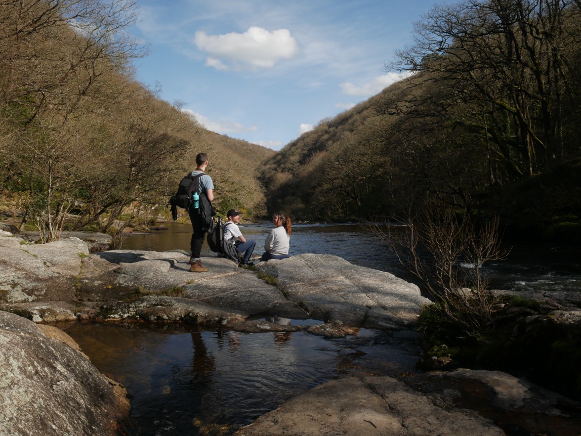 Olivia and Louis on a film set at Dartmoor National Park, UK